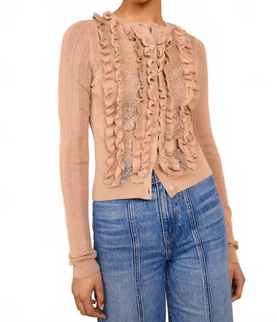 Ulla Johnson Maryel Knit Long Sleeve Cardigan In Camel Melange In Neutral