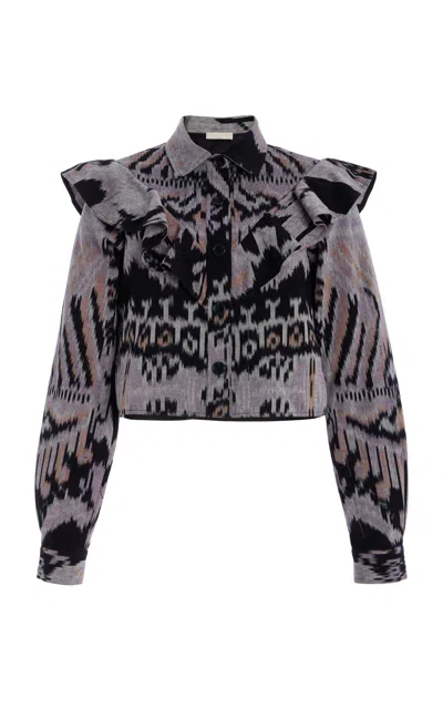 Ulla Johnson Mathilde Padded Cotton-silk Top In Multi