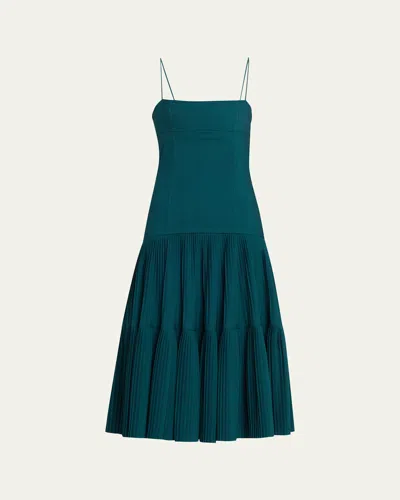 Ulla Johnson Matilda Wool Drop-waist Midi Dress In Green