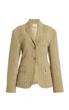 Ulla Johnson Matteo Striped Cotton-blend Jacket In Neutral