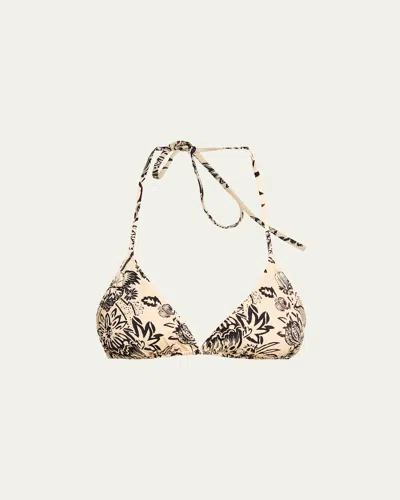 Ulla Johnson Maya Floral String Bikini Top In Neutral