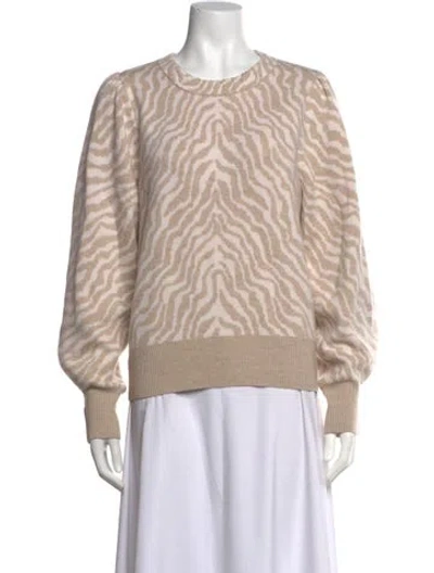 Pre-owned Ulla Johnson Merino Wool Animal Print Sweater In Brown