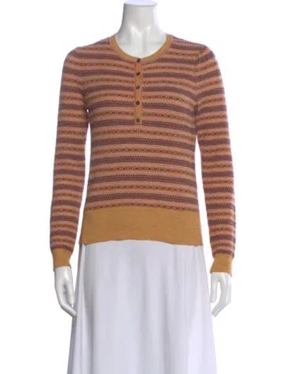 Pre-owned Ulla Johnson Merino Wool Animal Print Sweater In Multi