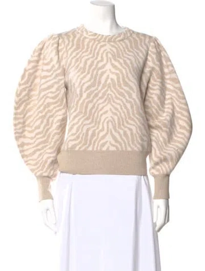 Pre-owned Ulla Johnson Merino Wool Animal Print Sweater In Neutral