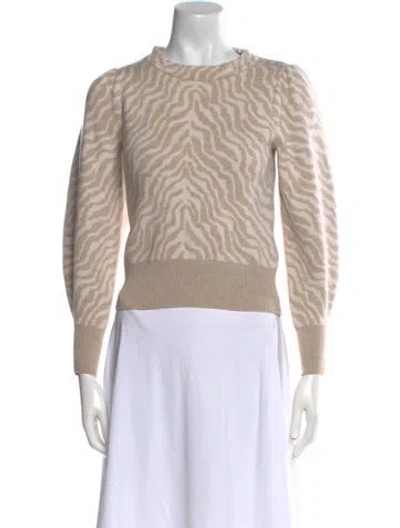 Pre-owned Ulla Johnson Merino Wool Animal Print Sweater In Neutral