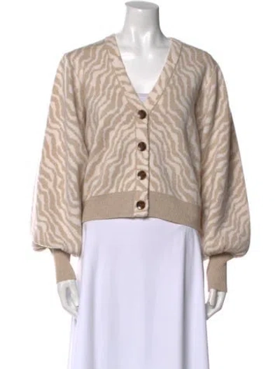 Pre-owned Ulla Johnson Merino Wool Animal Print Sweater In Neutral