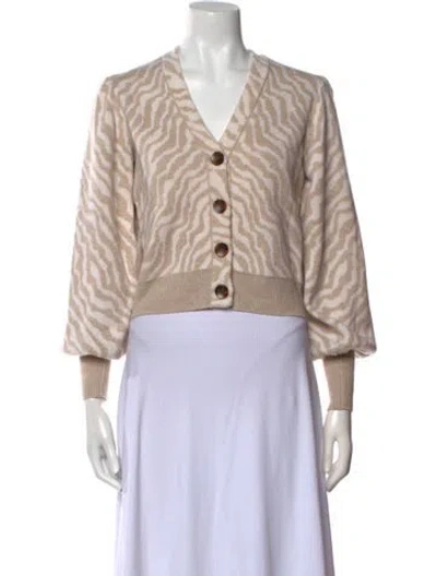 Pre-owned Ulla Johnson Merino Wool Animal Print Sweater In Neutral