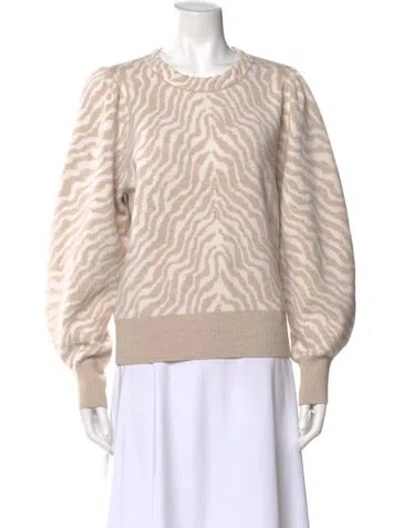 Pre-owned Ulla Johnson Merino Wool Animal Print Sweater In Neutral