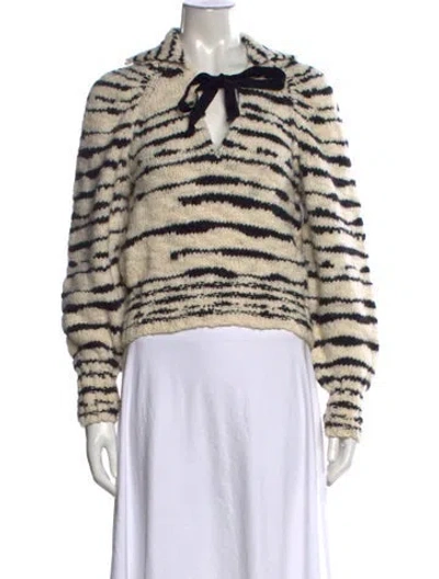 Pre-owned Ulla Johnson Merino Wool Animal Print Sweater In Neutral