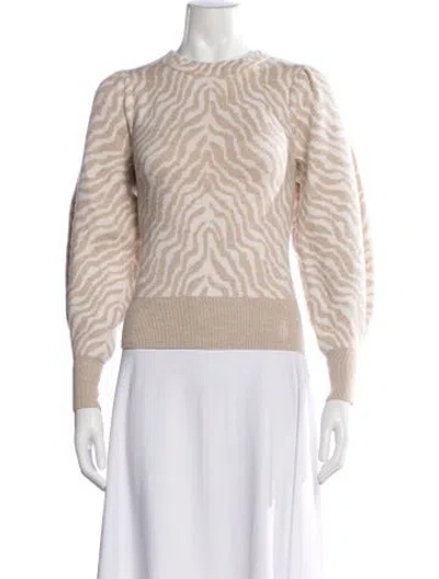 Pre-owned Ulla Johnson Merino Wool Animal Print Sweater In Neutrals