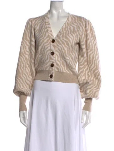 Pre-owned Ulla Johnson Merino Wool Animal Print Sweater In Neutrals