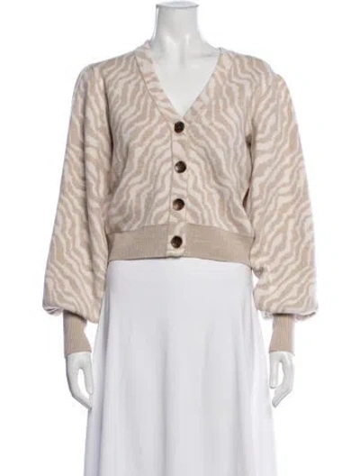 Pre-owned Ulla Johnson Merino Wool Animal Print Sweater In Neutrals