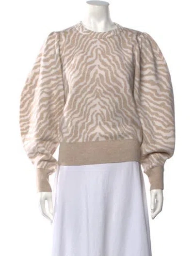Pre-owned Ulla Johnson Merino Wool Animal Print Sweater In Neutrals
