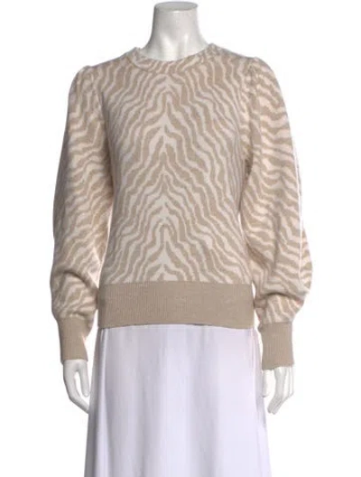Pre-owned Ulla Johnson Merino Wool Animal Print Sweater In Neutrals