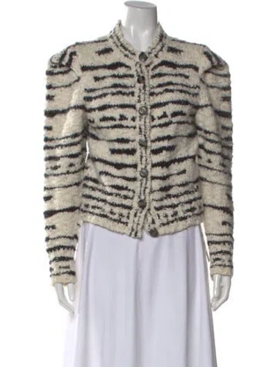 Pre-owned Ulla Johnson Merino Wool Animal Print Sweater In Neutrals/white