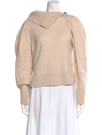 Pre-owned Ulla Johnson Merino Wool Bateau Neckline Sweater In Neutral