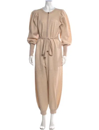 Pre-owned Ulla Johnson Merino Wool Crew Neck Jumpsuit In Neutrals
