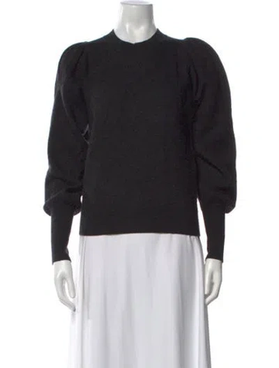 Pre-owned Ulla Johnson Merino Wool Crew Neck Sweater In Black