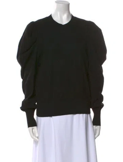 Pre-owned Ulla Johnson Merino Wool Crew Neck Sweater In Black