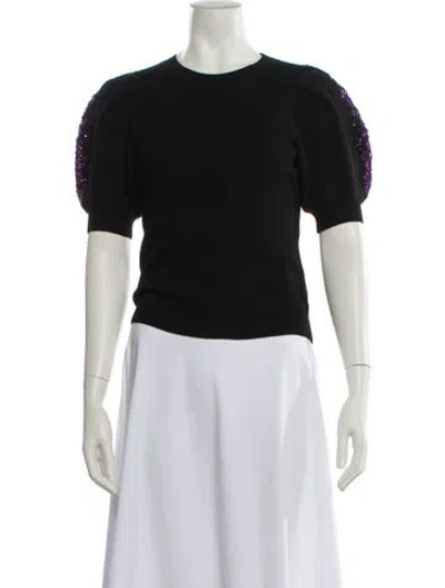 Pre-owned Ulla Johnson Merino Wool Crew Neck Sweater In Black