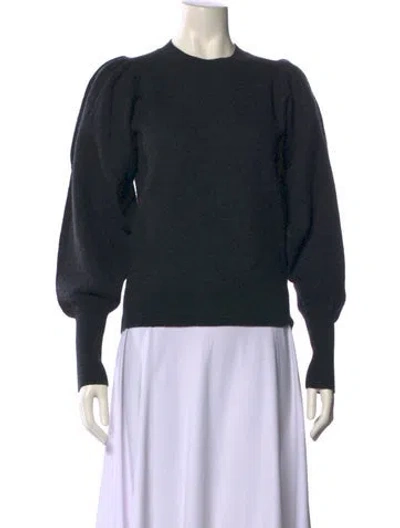 Pre-owned Ulla Johnson Merino Wool Crew Neck Sweater In Black