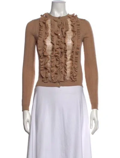 Pre-owned Ulla Johnson Merino Wool Crew Neck Sweater In Brown/neutrals