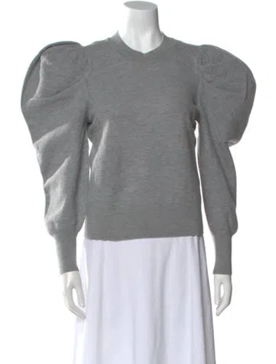 Pre-owned Ulla Johnson Merino Wool Crew Neck Sweater In Gray