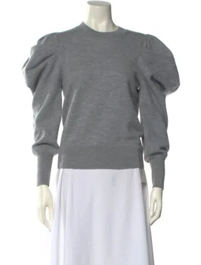 Pre-owned Ulla Johnson Merino Wool Crew Neck Sweater In Gray