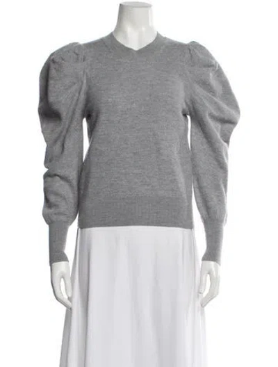 Pre-owned Ulla Johnson Merino Wool Crew Neck Sweater In Gray