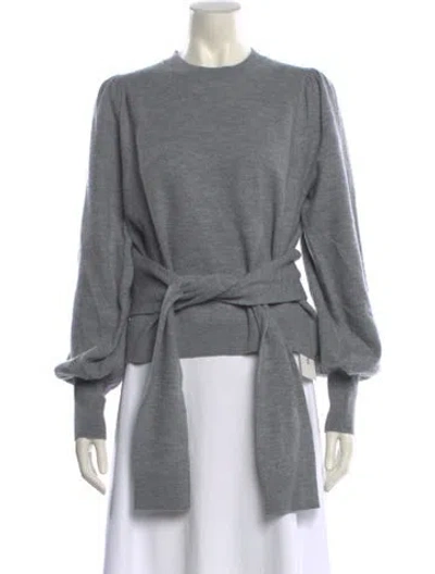 Pre-owned Ulla Johnson Merino Wool Crew Neck Sweater In Gray