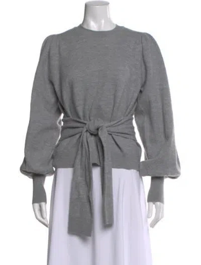 Pre-owned Ulla Johnson Merino Wool Crew Neck Sweater In Gray