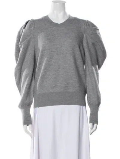 Pre-owned Ulla Johnson Merino Wool Crew Neck Sweater In Gray