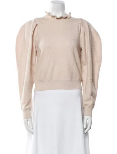 Pre-owned Ulla Johnson Merino Wool Crew Neck Sweater In Neutral