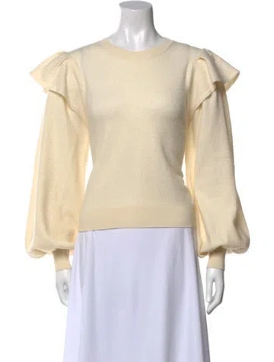 Pre-owned Ulla Johnson Merino Wool Crew Neck Sweater In Neutral