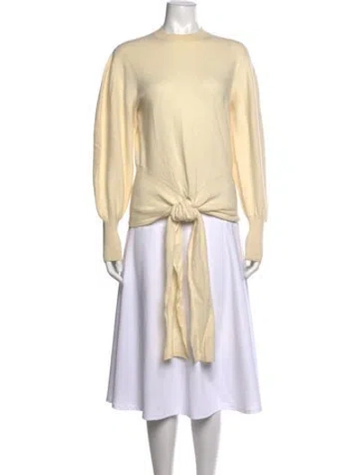 Pre-owned Ulla Johnson Merino Wool Crew Neck Sweater In Neutrals