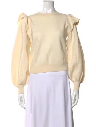 Pre-owned Ulla Johnson Merino Wool Crew Neck Sweater In Neutrals