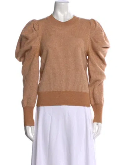 Pre-owned Ulla Johnson Merino Wool Crew Neck Sweater In Neutrals