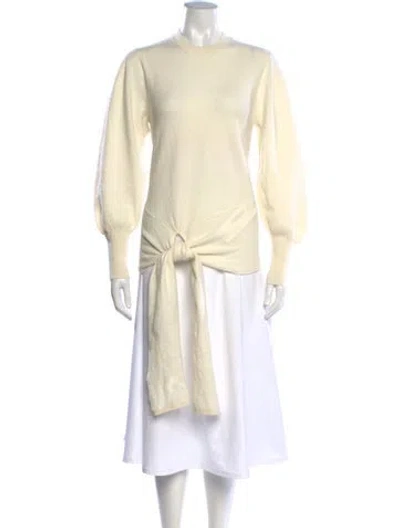 Pre-owned Ulla Johnson Merino Wool Crew Neck Sweater In Neutrals