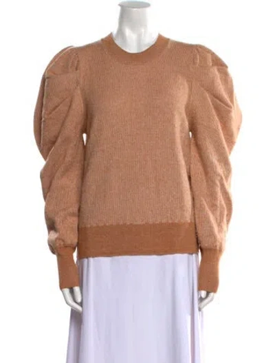 Pre-owned Ulla Johnson Merino Wool Crew Neck Sweater In Orange