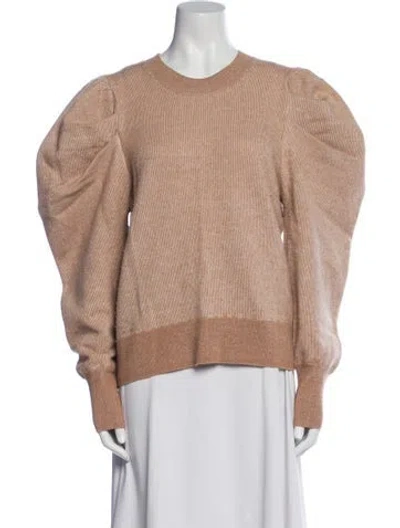 Pre-owned Ulla Johnson Merino Wool Crew Neck Sweater In Orange
