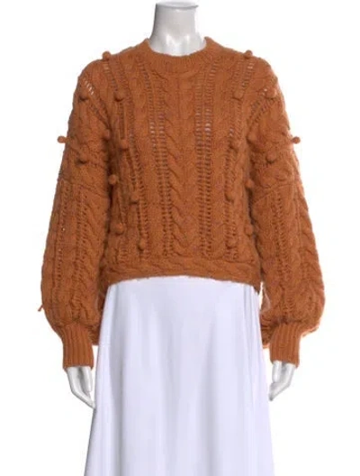 Pre-owned Ulla Johnson Merino Wool Crew Neck Sweater In Orange