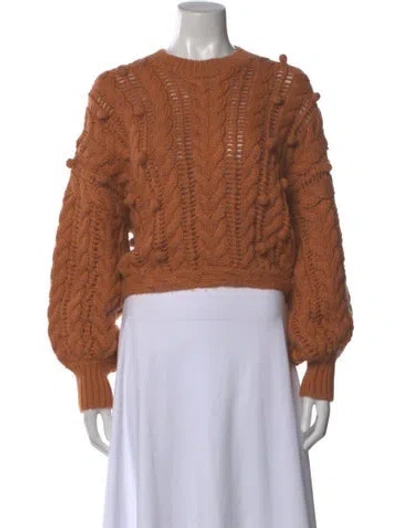 Pre-owned Ulla Johnson Merino Wool Crew Neck Sweater In Orange