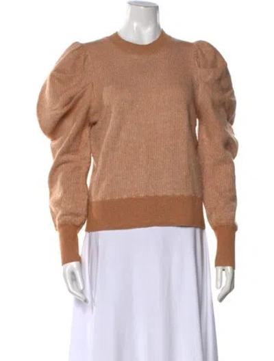 Pre-owned Ulla Johnson Merino Wool Crew Neck Sweater In Orange