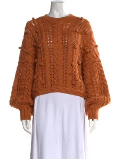 Pre-owned Ulla Johnson Merino Wool Crew Neck Sweater In Orange