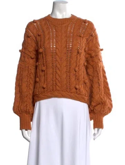 Pre-owned Ulla Johnson Merino Wool Crew Neck Sweater In Orange