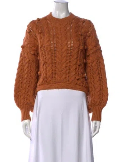 Pre-owned Ulla Johnson Merino Wool Crew Neck Sweater In Orange