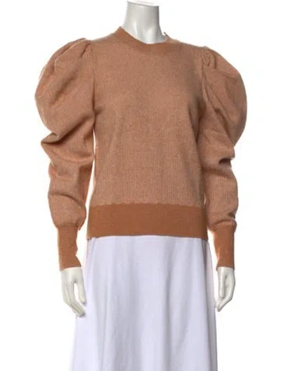 Pre-owned Ulla Johnson Merino Wool Crew Neck Sweater In Orange