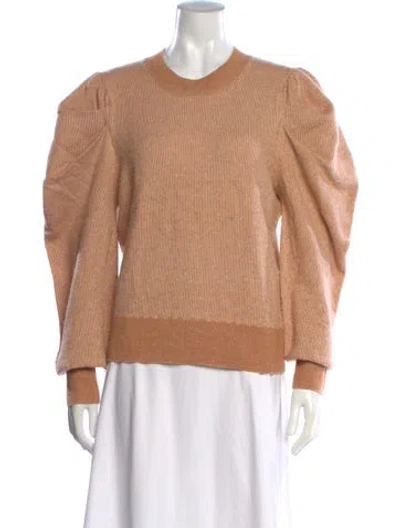 Pre-owned Ulla Johnson Merino Wool Crew Neck Sweater In Orange