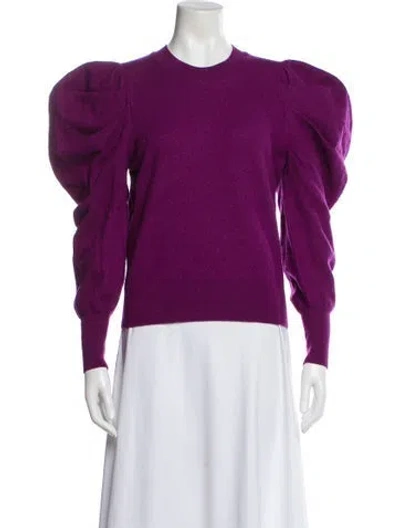 Pre-owned Ulla Johnson Merino Wool Crew Neck Sweater In Purple