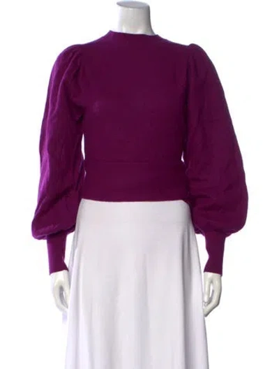 Pre-owned Ulla Johnson Merino Wool Crew Neck Sweater In Purple